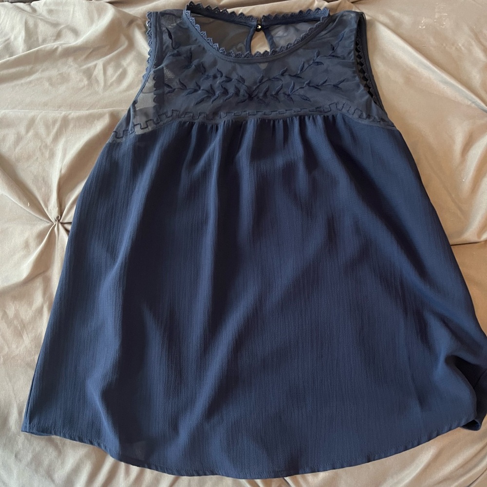 Elegant Navy Sleeveless Top